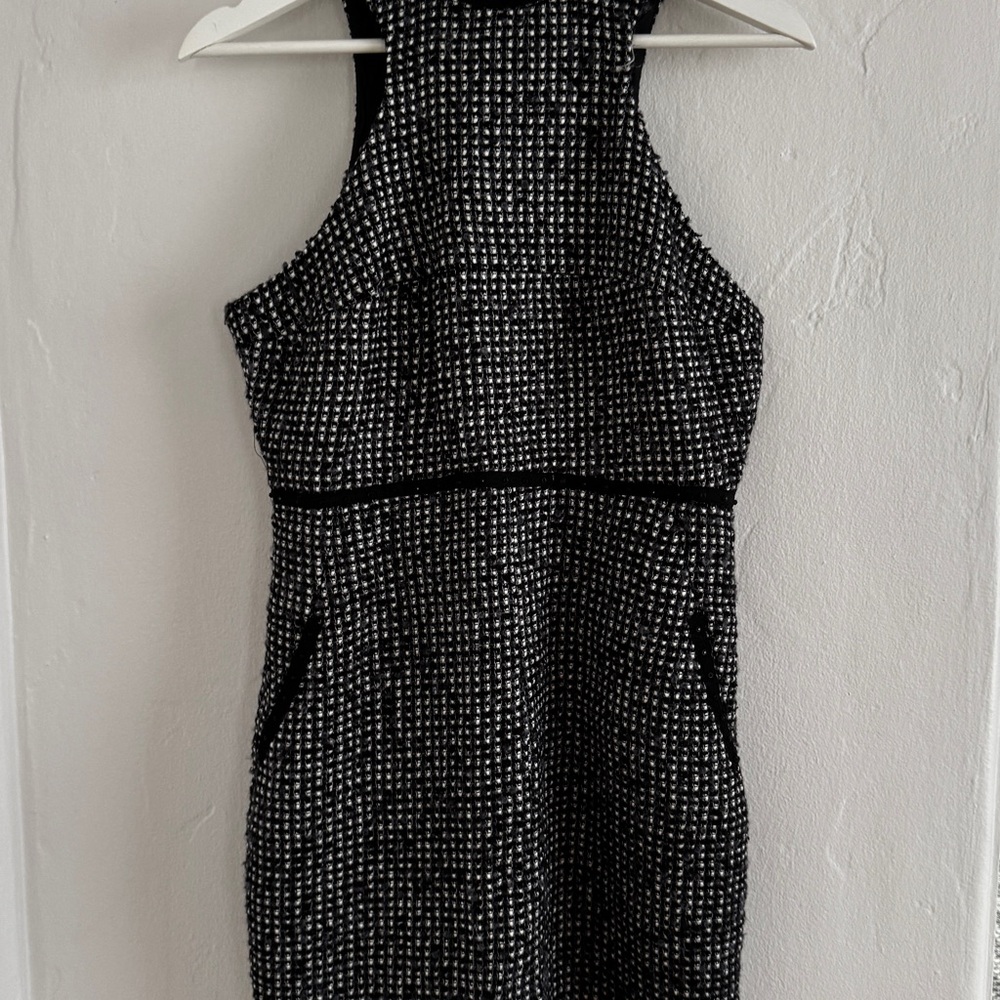 Karl Lagerfeld Black Sequin Halter Mini Dress